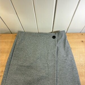 LOFT Grey Wrap-Front Pencil Skirt